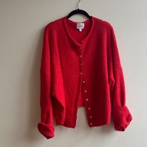Chic Red Women's Cardigan